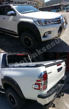 Toyota Hilux'a Uyumlu Krom Far ve Stop Çerçeveleri Set Halinde