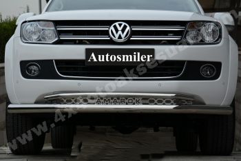 Volkswagen Amarok Çiftli Krom Ön Koruma Amarok Yazılı